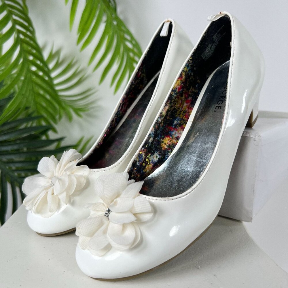 Vintage Y2K White Flower Cottagecore Fairy Coquette Modest Dress Heels / 7